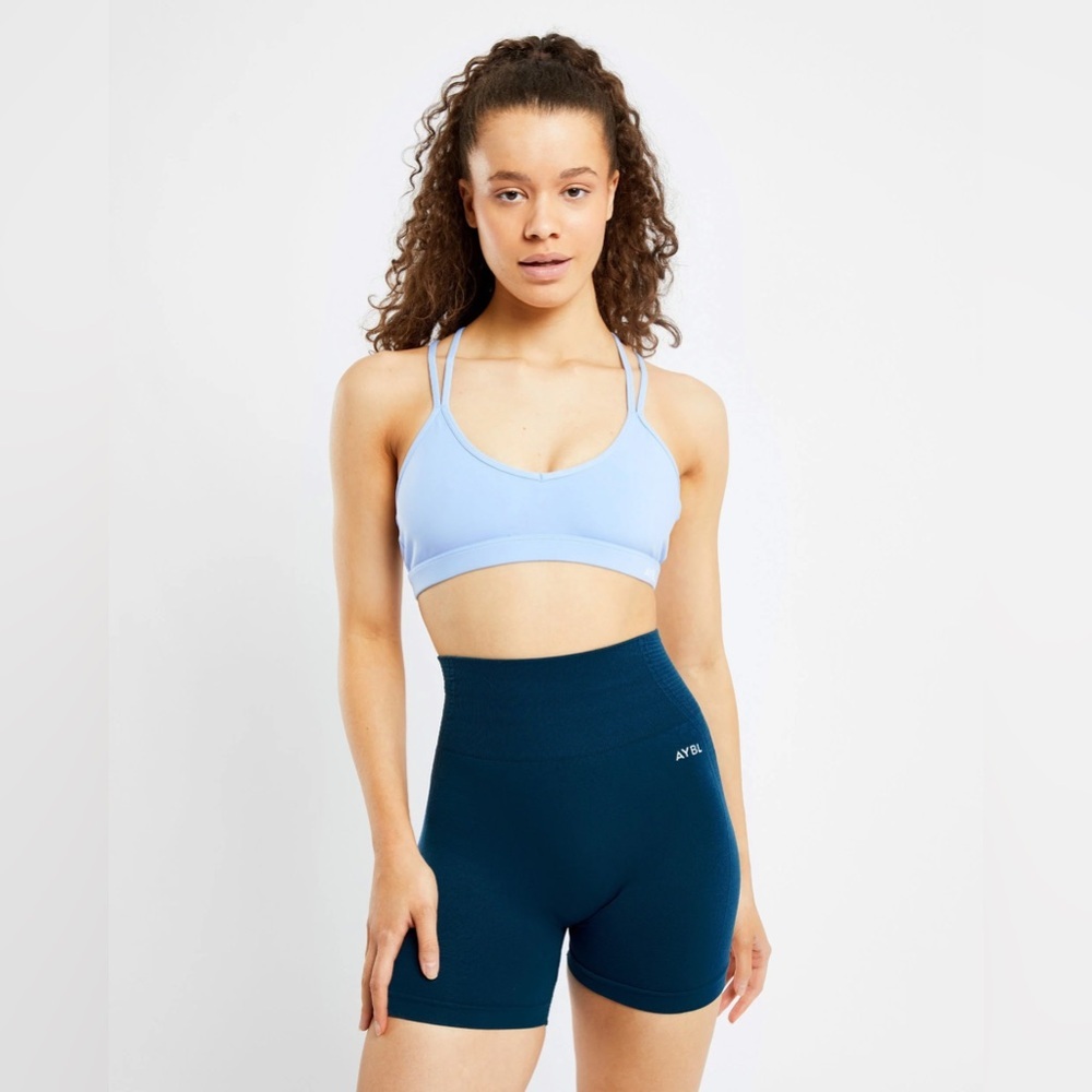 🆕 AYBL Women's Essential Strappy Sports Bra in Powder Blue